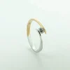 ANILLO BICOLOR ORO 18 KILATES CON DIAMANTE