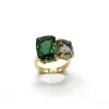 ANILLO ORO 18 KILATES CON CUARZOS HIDROTERMALES
