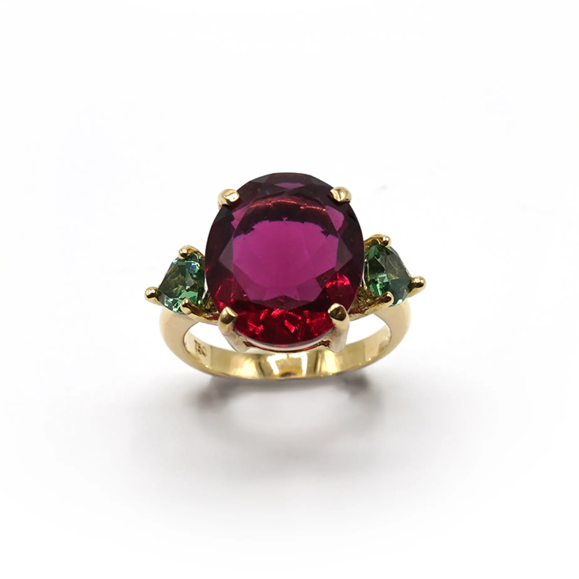 ANILLO ORO 18 KILATES CON CUARZOS HIDROTERMALES