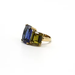 ANILLO ORO 18 KILATES CON CUARZOS HIDROTERMALES