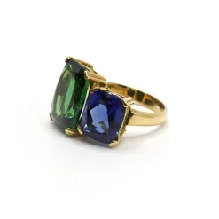 ANILLO ORO 18 KILATES CON CUARZOS HIDROTERMALES