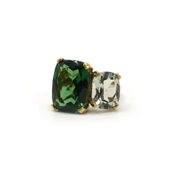 ANILLO ORO 18 KILATES CON CUARZOS HIDROTERMALES