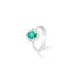 ANILLO ORO 18 KILATES CON DIAMANTES Y ESMERALDA