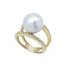 ANILLO ORO 18 KILATES CON DIAMANTES Y PERLA AUSTRALIANA
