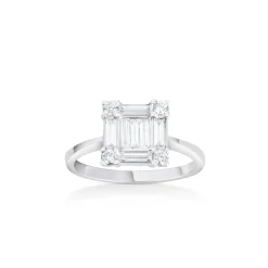 ANILLO ORO BLANCO 18KTES. CON DIAMANTES