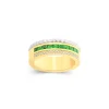 ANILLO ORO 18KTES. BICOLOR CON GRANATES TSAVORITAS