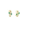 PENDIENTES ORO 18 KILATES CON DIAMANTES Y ESMERALDA