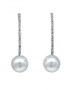 PENDIENTES ORO 18 KILATES CON DIAMANTES Y PERLAS