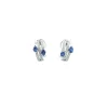 PENDIENTES ORO BLANCO 18 KILATES CON DIAMANTES Y ZAFIROS