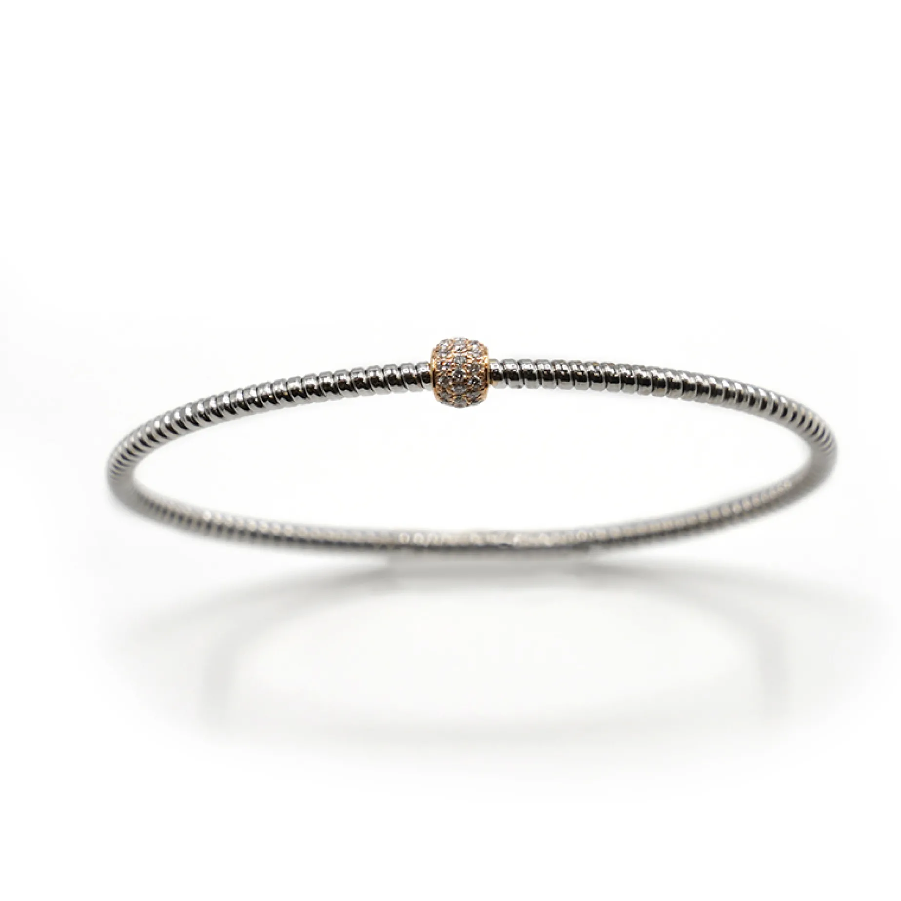 PULSERA ORO 18 KILATES BICOLOR CON DIAMANTES