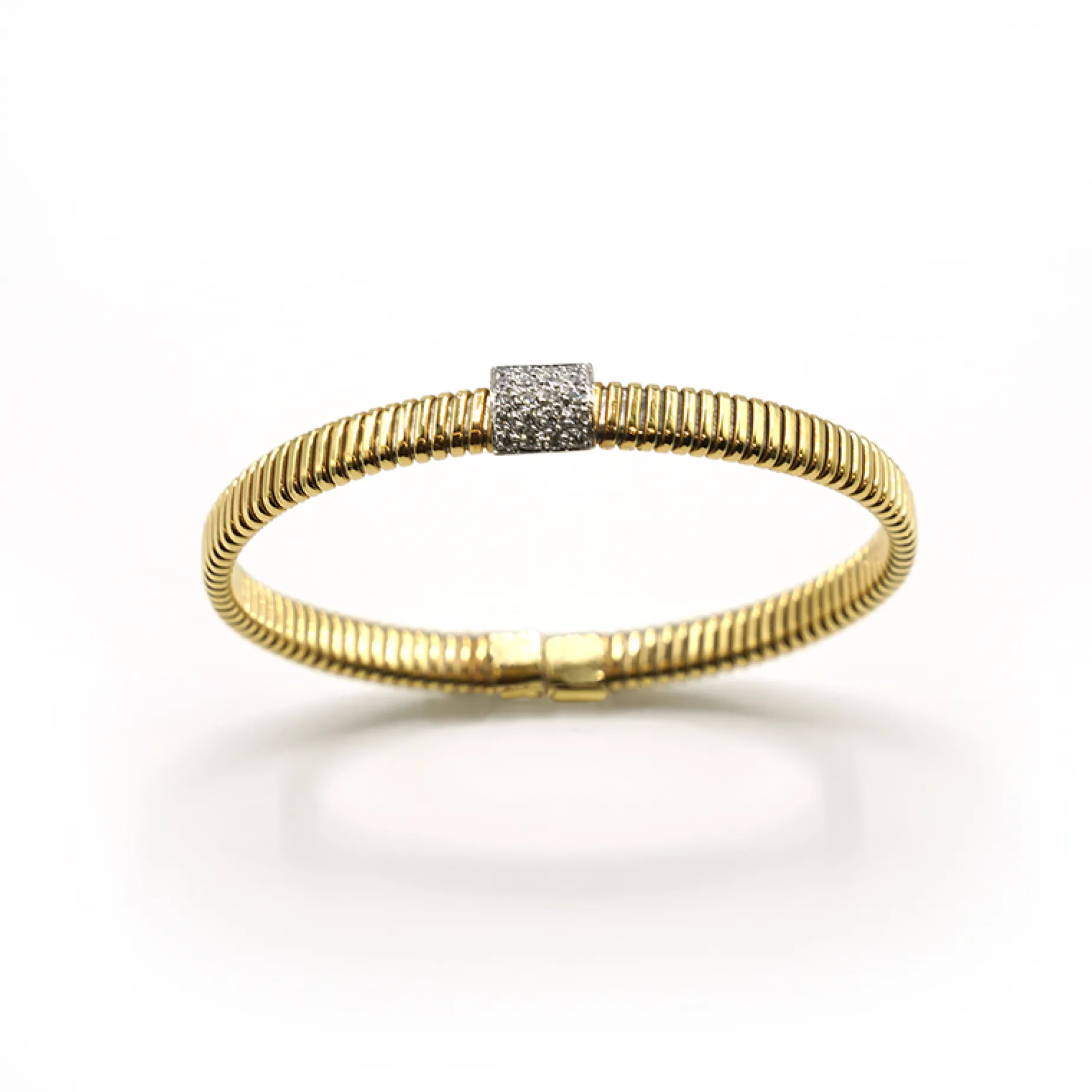 PULSERA ORO 18 KILATES BICOLOR CON DIAMANTES