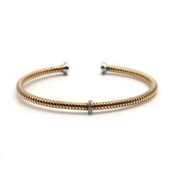 PULSERA ORO 18 KILATES BICOLOR CON DIAMANTES