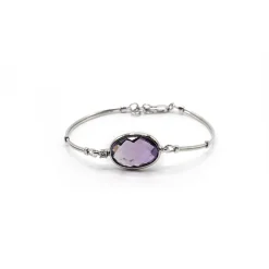 PULSERA ORO 18 KILATES CON CUARZO HIDROTERMAL Y DIAMANTES