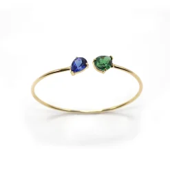 PULSERA ORO 18 KILATES CON CUARZOS HIDROTERMALES