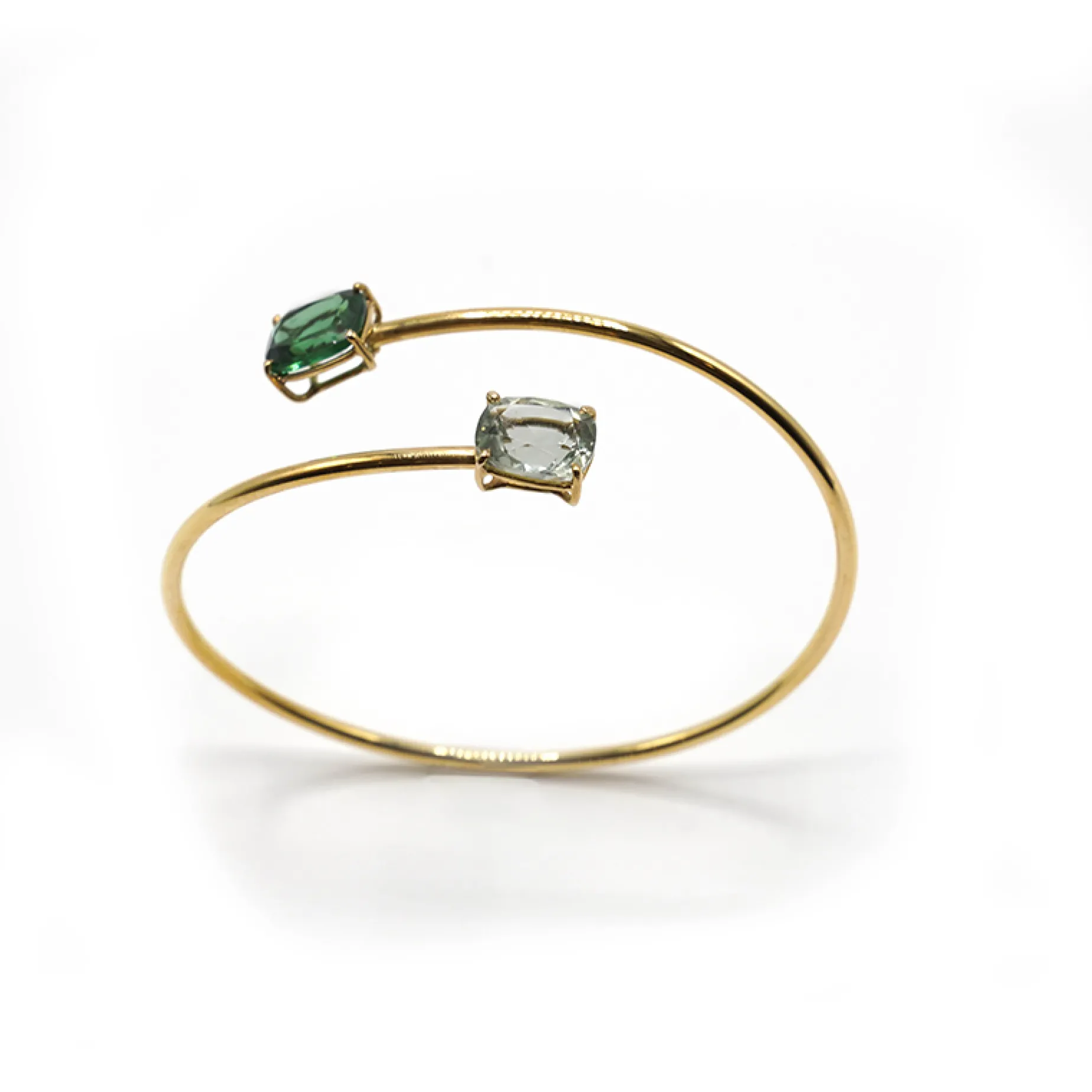 PULSERA ORO 18 KILATES CON CUARZOS HIDROTERMALES