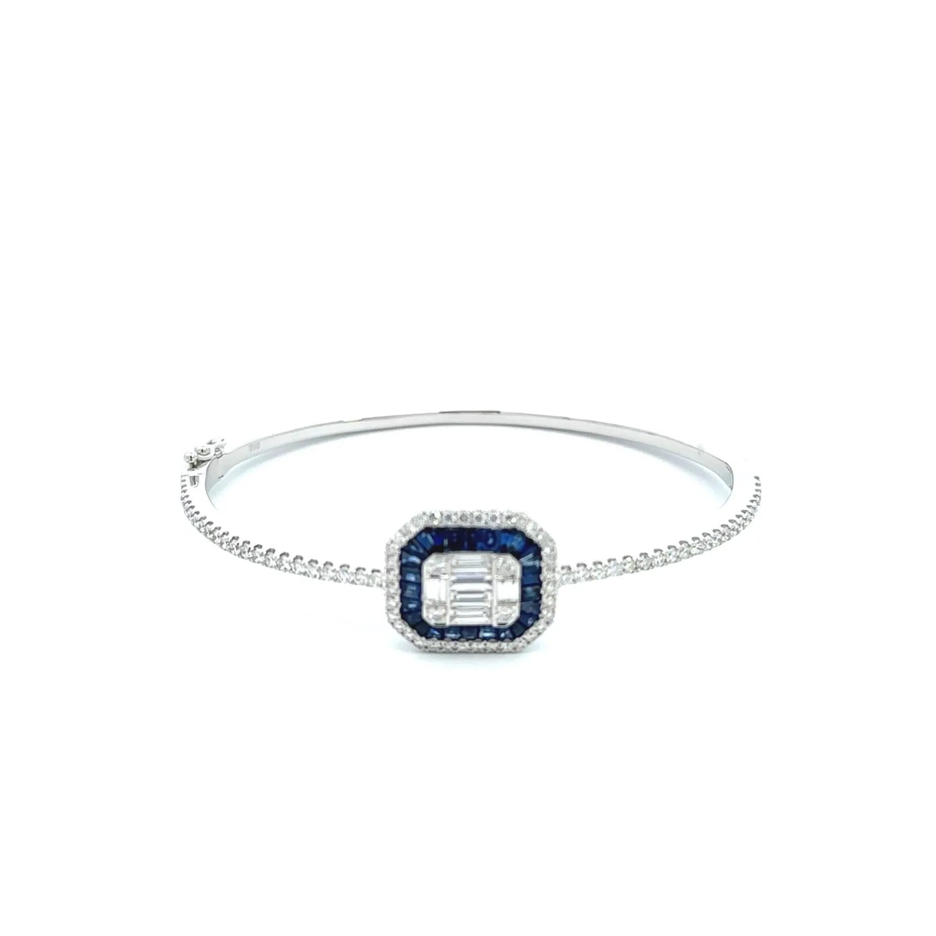 PULSERA ORO 18 KILATES CON DIAMANTES Y ZAFIROS
